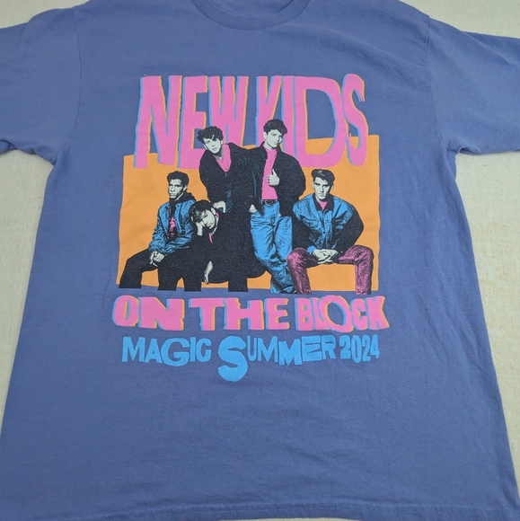 NKOTB Tops - NKOTB 2024 Magic Summer Tour Purple Concert Tee With 80s Neon Colors Large